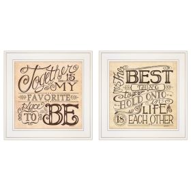 "Together / Each Other" 2-Piece Vignette by Deb Strain, White Frame