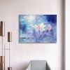 1pcs Framed Canvas Wall Art Decor Abstract Style Painting, Impressionism Lotus Painting Decoration For Office Living Room