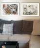 "Tiger Lily Dandy Lion" 2-Piece Vignette By Ed Wargo, Ready to Hang Framed Print, White Frame