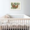 "Hanging Sloth I" by Bernadette Deming, Ready to Hang Framed Print, White Frame