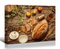 Framed Canvas Wall Art Decor Bread Painting, Still Life Bread Painting Decoration For Restrant, Kitchen, Dining Room, Office Living Room