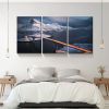 3 Panels Framed Bridge Above Ice Sea Canvas Wall Art Decor,3 Pieces Mordern Canvas Decoration Painting for Office,Dining room,Living room